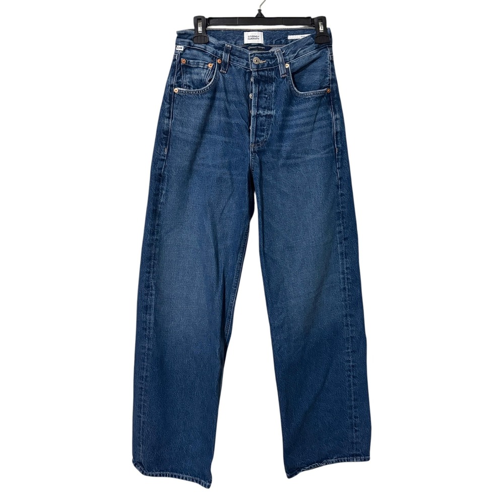 Citizens of Humanity Womens 25 Ayla Baggy Wide Leg Jeans Indigo Blue Denim